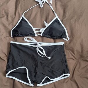 SHEIN Black and White Bikini Set